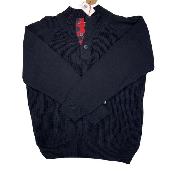 Weatherproof Vintage Mens Sweater Plaid Placket Cotton Sweater Size XXL